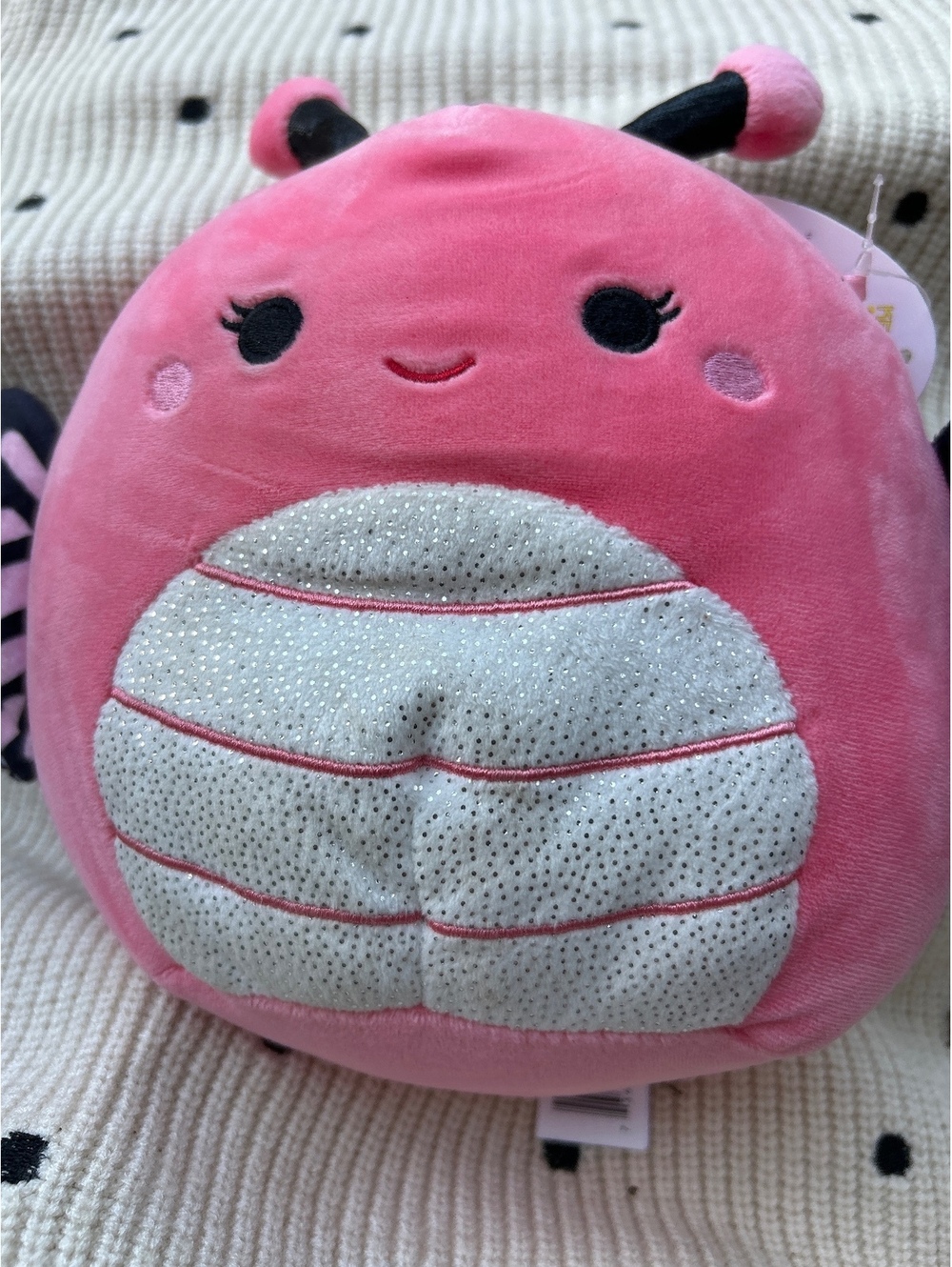 Original Squishmallows Andreina Pink Ladybug Plush Toy